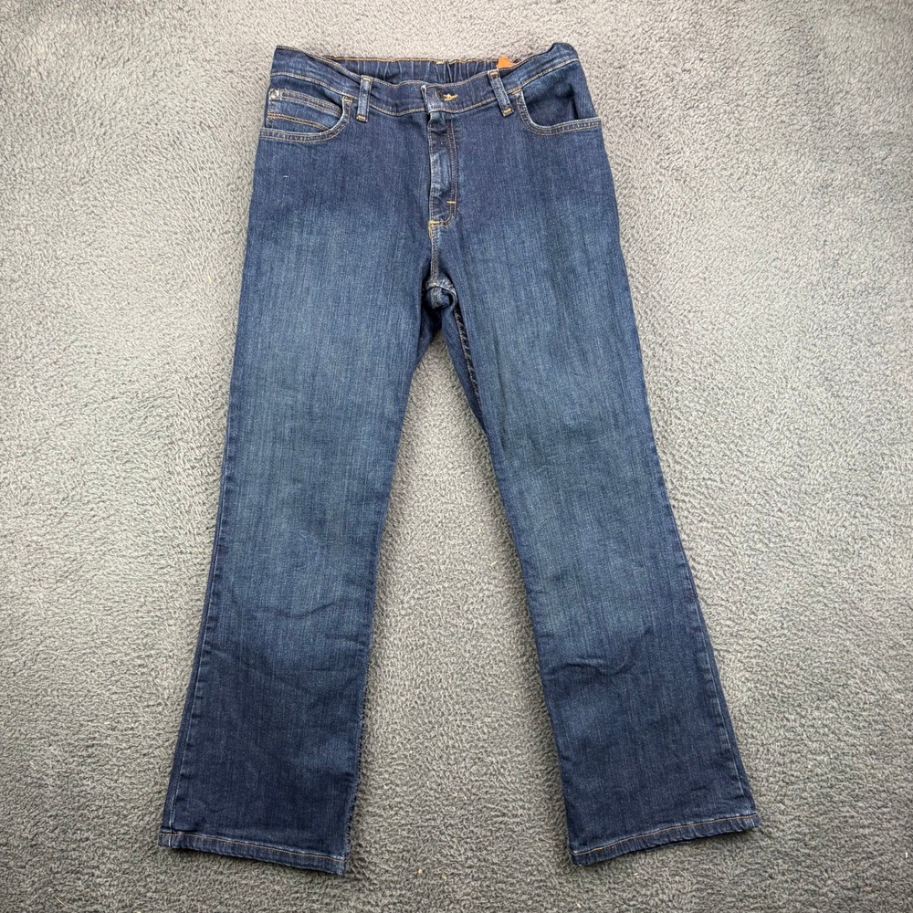 Wrangler Boys 16 Husky Blue‎ Denim Straight Leg Jeans Adjustable Waist 6BRHWFS